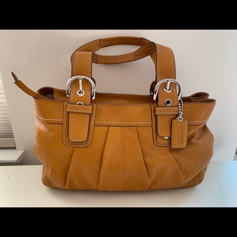 Coach Saffron Pleated Soho Leather Shoulder Bag